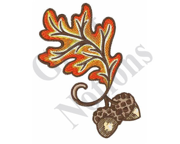 Oak Leaf And Acorns Machine Embroidery Design