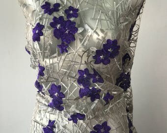 Beige Skin Color Nude Bridal Beaded Lace Fabric Beaded Tulle