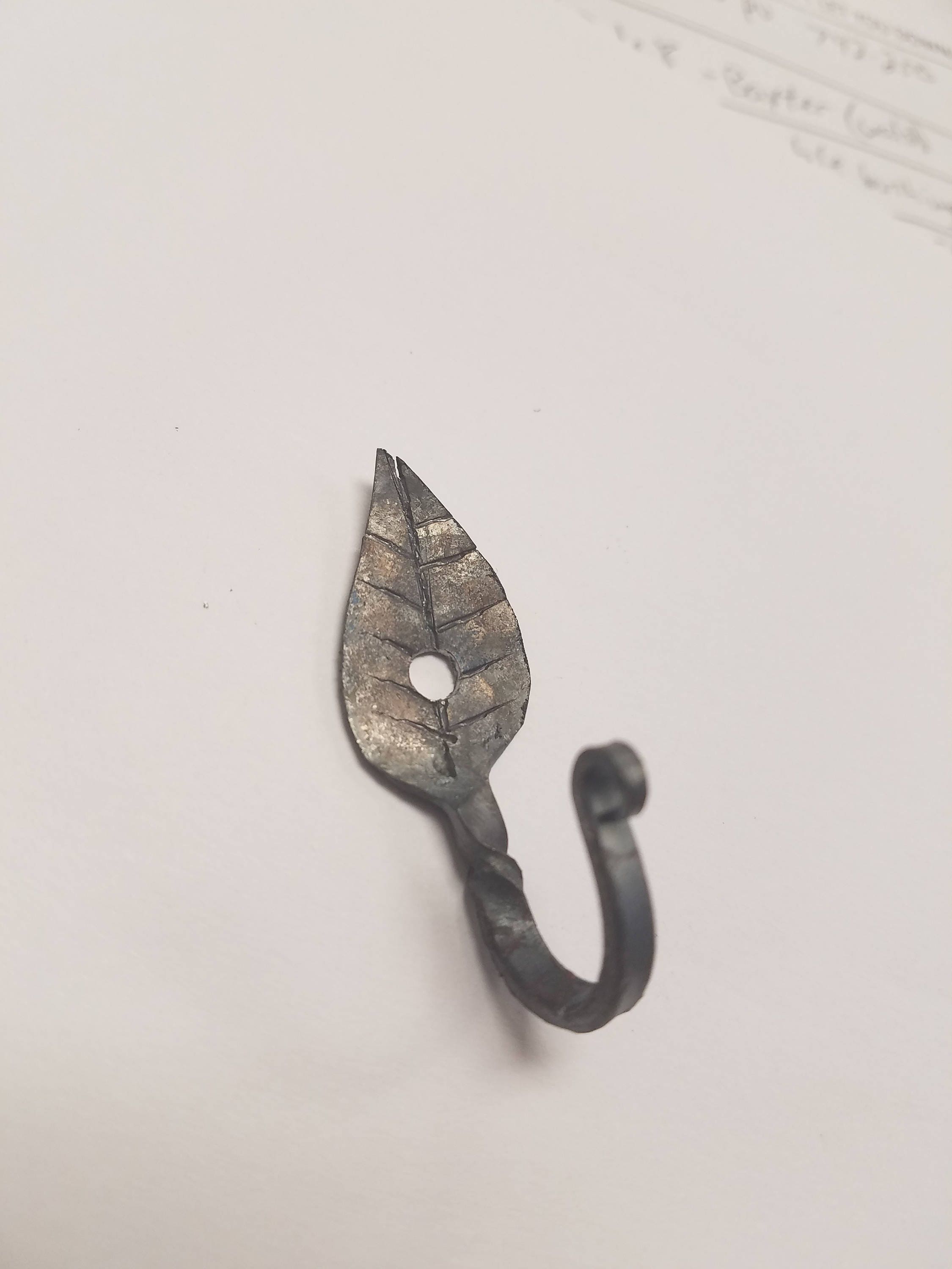 Pair Hand Forged Leaf Hooks Made By Blacksmith