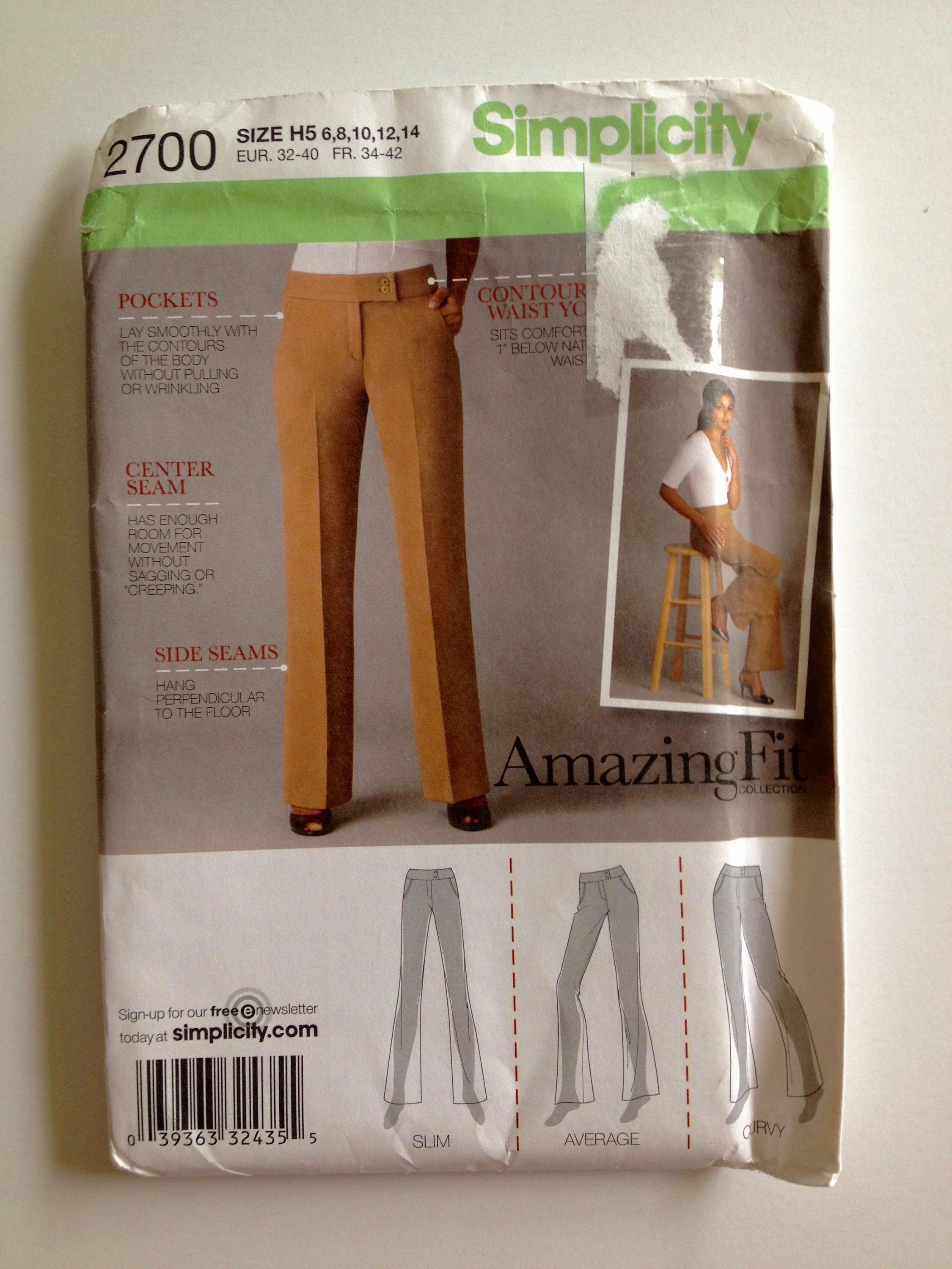 Simplicity 2700 Misses Pants Petite Pants Amazing Fit Slim