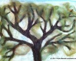 Beautiful needle felted wool tree wall hanging 16X18