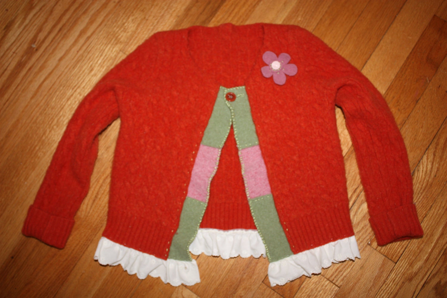 Super soft and sweet up-cycled wool sweater felted to perfection