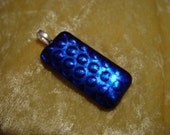 BLUE dots Dichroic Fused Glass Pendant