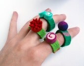 Felted Double Candy Ring with Free Shipping