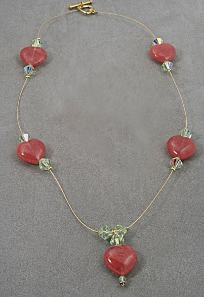 Pink Hearts Handmade Illusion Necklace - Pure Heart