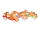 Wooden Toy Tow Truck and Car Handcrafted
