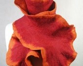 Flamenco Felt Scarf - Orange/Red -  Reversible
