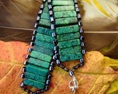 Green Dream, jasper and seed beads bracelet