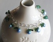 Charm Bracelet in Very Berry Blue Pearl