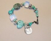 BRACELET - chunky turquoise and opal quartz bracelet