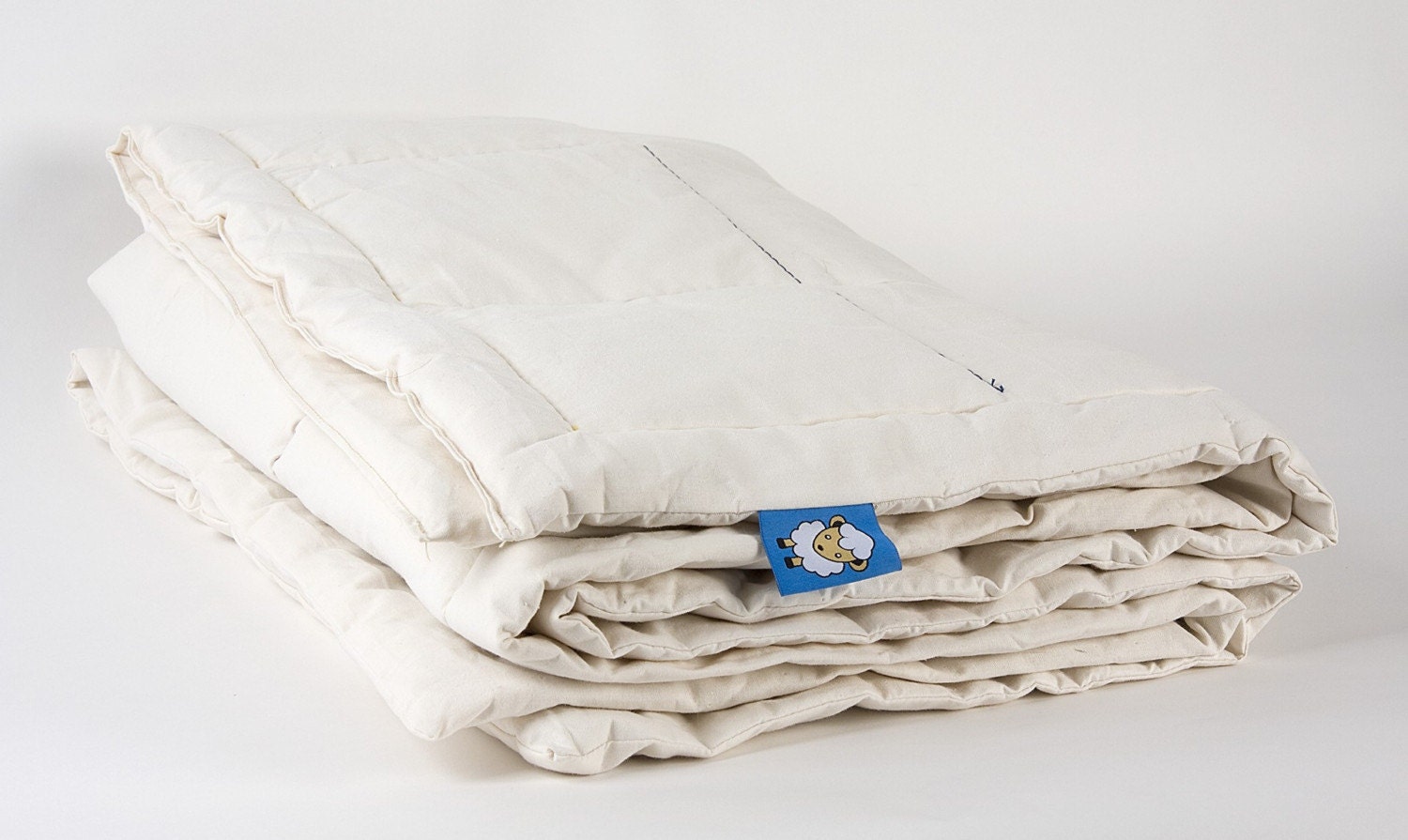 Toddler Comforter - 100 Percent Organic Wool Filler - Natural/Beige