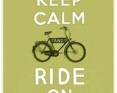 Keep Calm and Ride On in Green - Large print