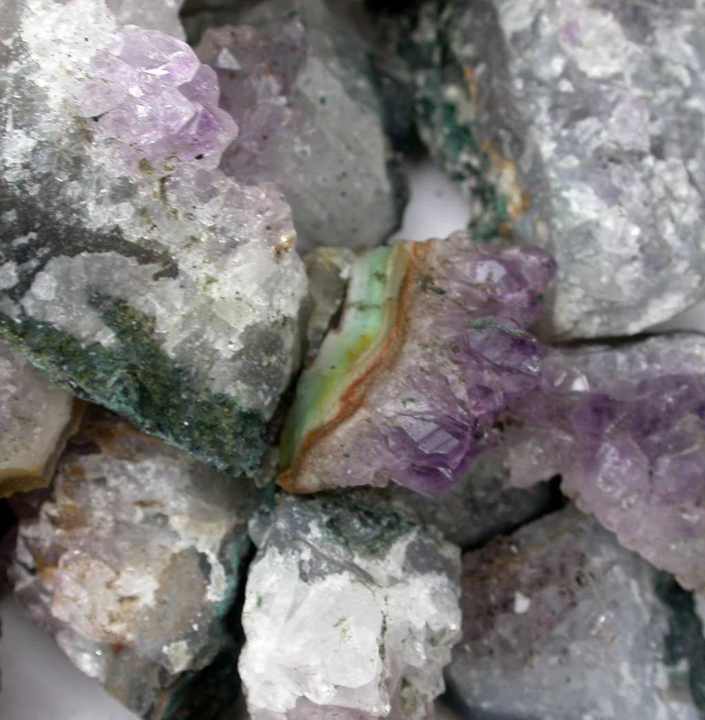 amethyst  druze small chunks  citrine, silicon dioxide, quartz crystal