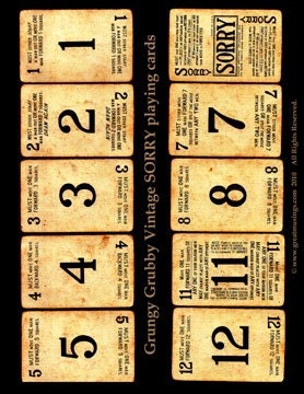 Grungy vintage playing cards Digital Collage Sheet No. 313