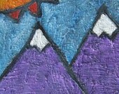 Purple Mountains - Original on wood