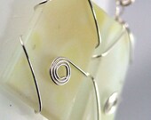 Recycled Glass Jewelry, Spotted Yellow Earrings