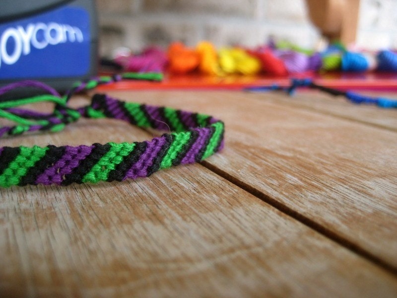 Frankenstein Candy Stripe Friendship Bracelet