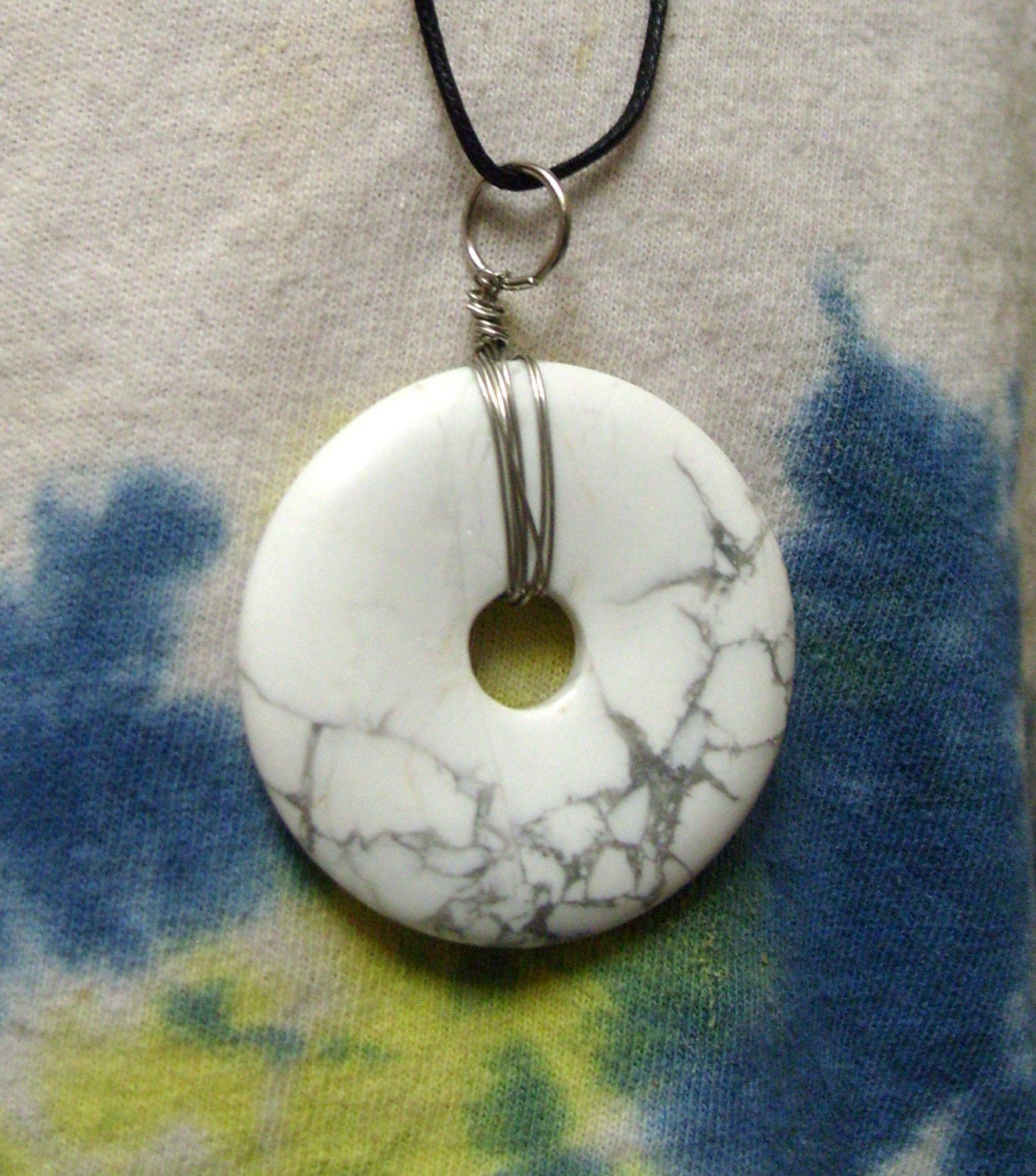 White Donut Pendant Necklace