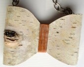 Birch bark necklace, Bright and White