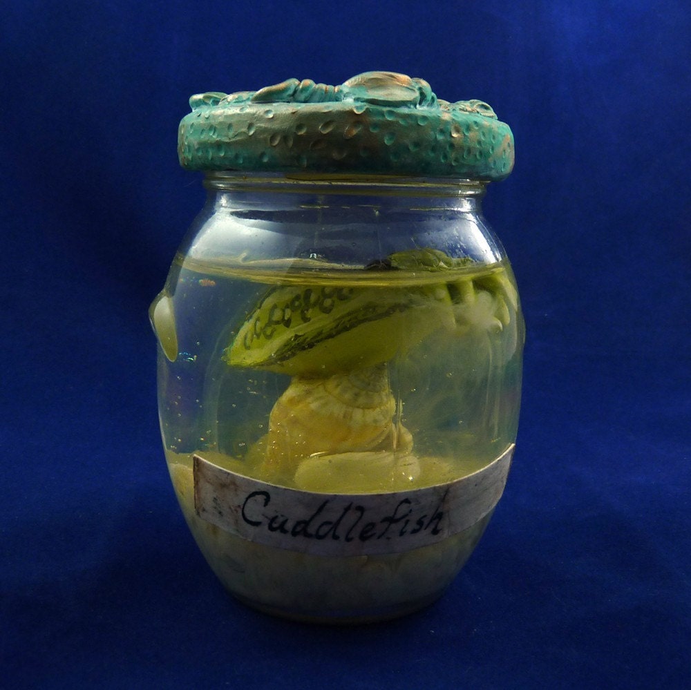 CLEARANCE Green Cuttlefish Perma-Pet - Original "Cuddlefish" Sea Life Sculpture
