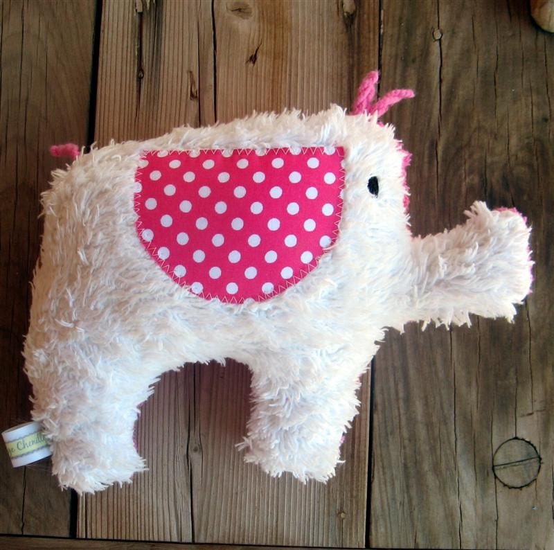 Natalie the Plush Polka Dot Vintage Chenille Elephant