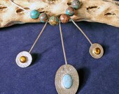 Silver necklace with turquoise, howlite and tiger eye