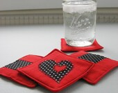 My Valentine Reversible Vintage-Inspired Fabric Coaster Set