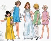 Vintage 60s Sewing Pattern Butterick 5775 Girls MOD A Line Dress in Mini or Maxi Lengths Size 8