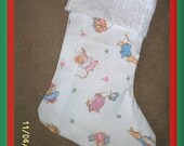 Beatrix Potter Peter Rabbit and Chenille Handmade Christmas Stocking FREE US and CANADA Shipping