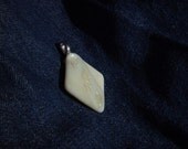 CLASSIC White on White Dichroic Fused Glass pendant Free Shipping