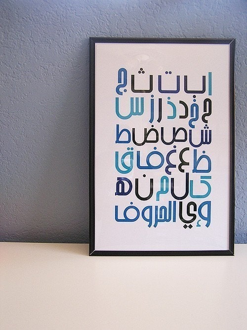 Deep Sea Arabic Alphabet Poster