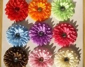 Large Rainbow Flower Clips. ALL colors.. Sooooo Cute. You Choose 3, any color.