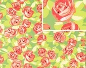 SALE Amy Butler Fabric LOVE line Tangerine Tumble Roses tumbleroses 1 yard More Available Green
