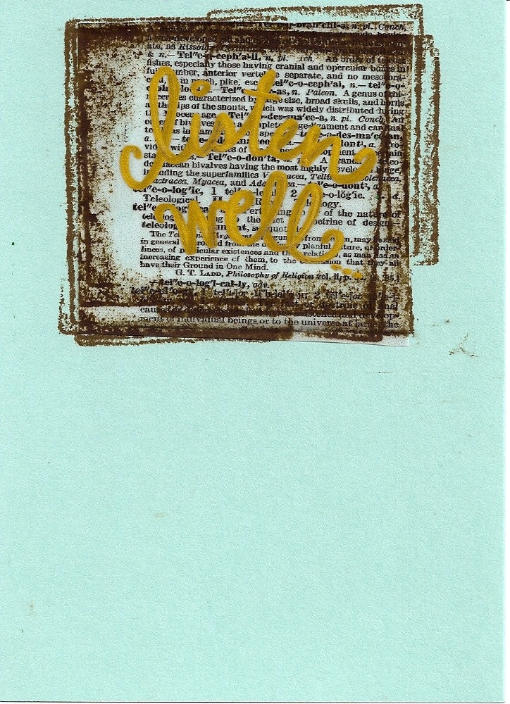 listen well (handmade flat notecard)