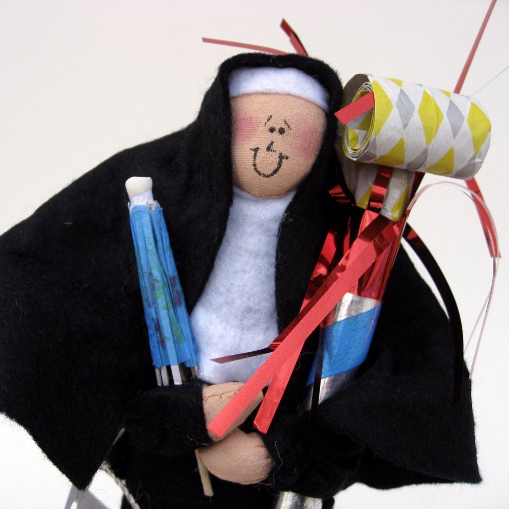 Nun doll Catholic gift for birthdays-Sister Bonnie Fete--Birthdays are such a Nasty Habit
