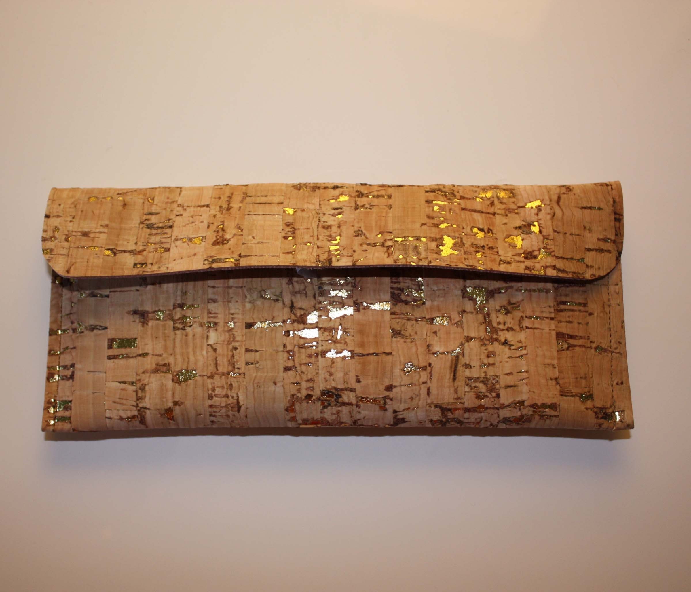 Metallic Cork Snap Pouch