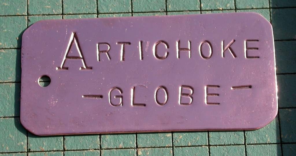 globe Artichoke Garden Marker,  recycled copper