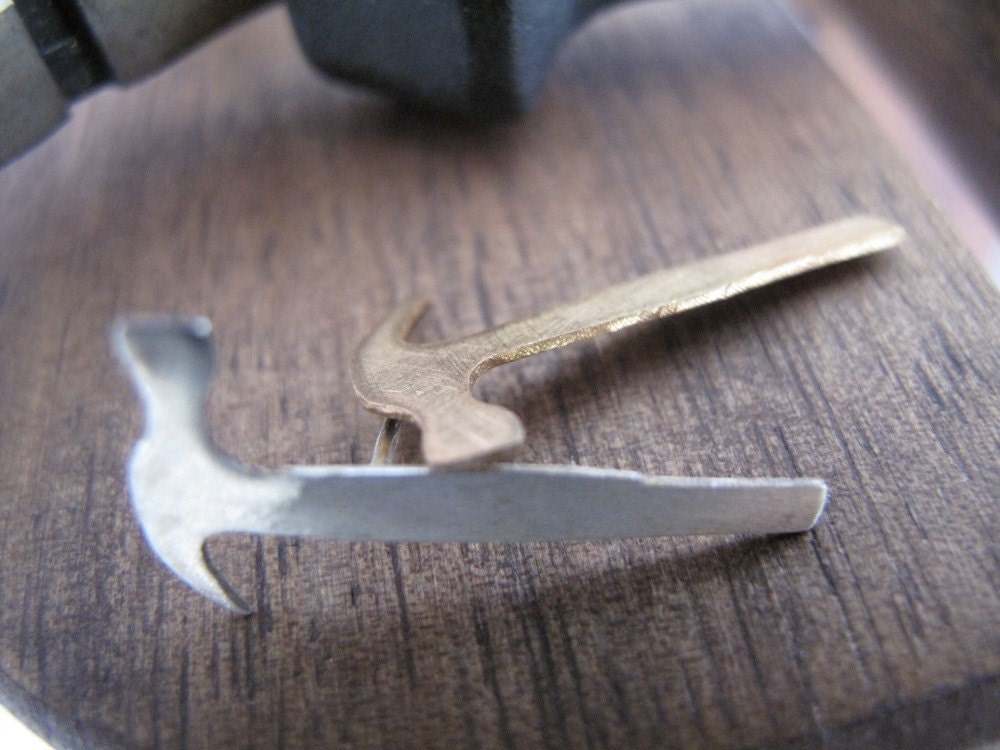 Hammer-Shaped Silver Post Earrings