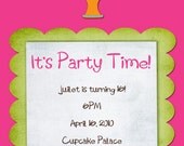 Pink Party Cake Card set of 24