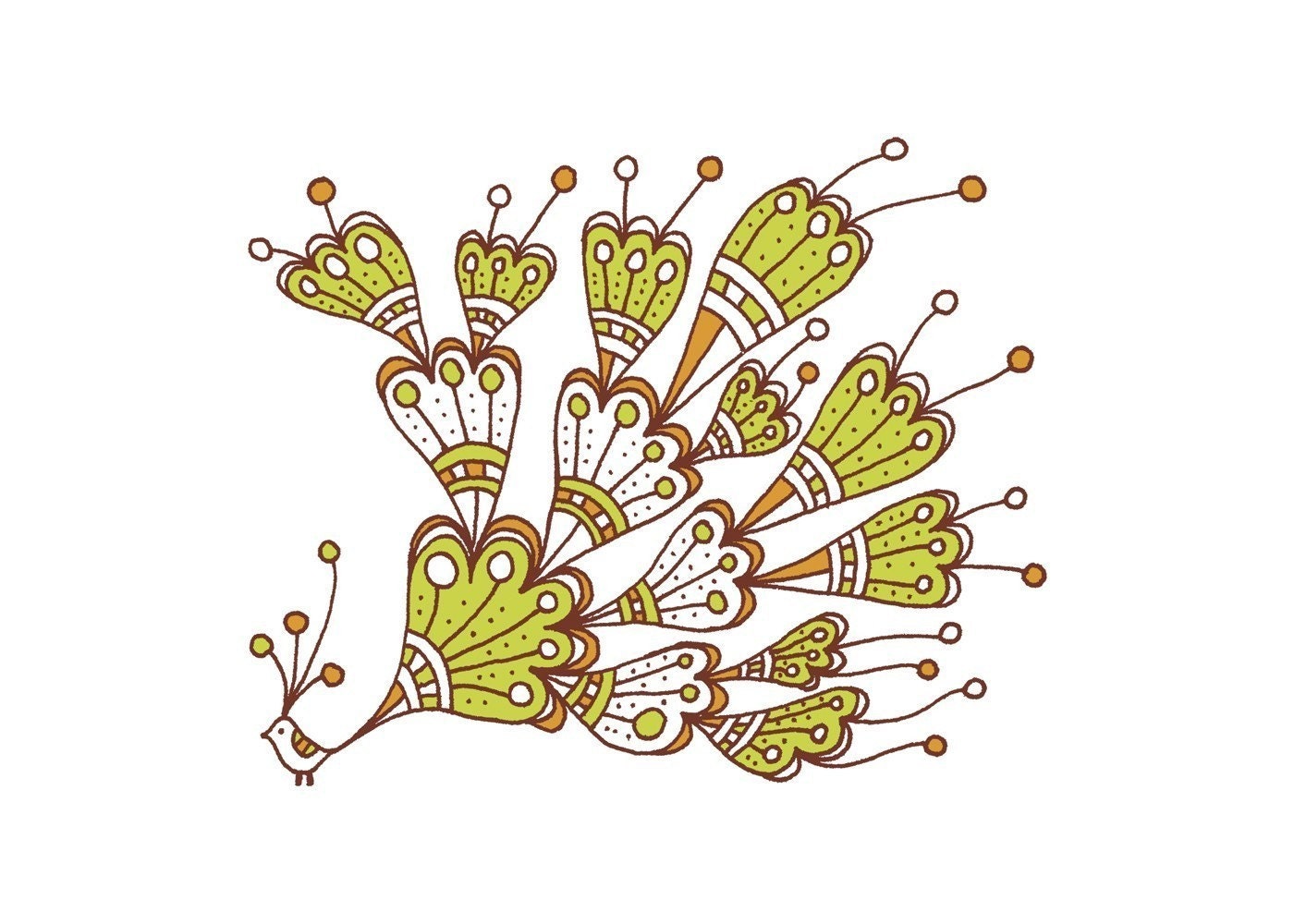 Tynee -limited edition gocco screen print -Exotic Bird Series 5x7