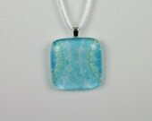 Abstract Watercolor Garden Stream Glass Pendant Necklace (Style 326)
