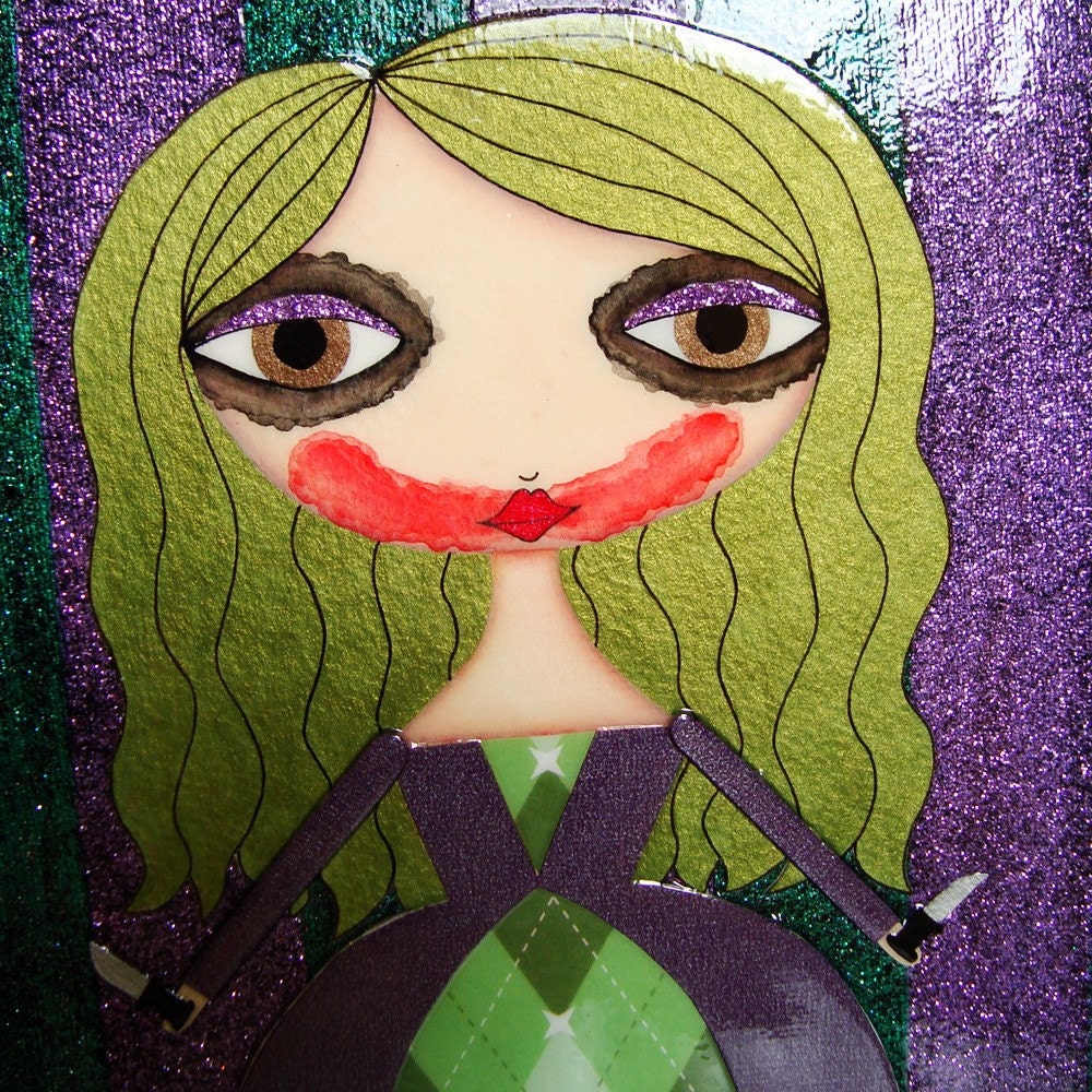 12 x 12 inch Mixed Media Original Painting - Why so serious