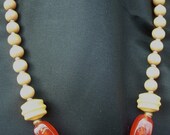 Chunky Orange Wood Necklace