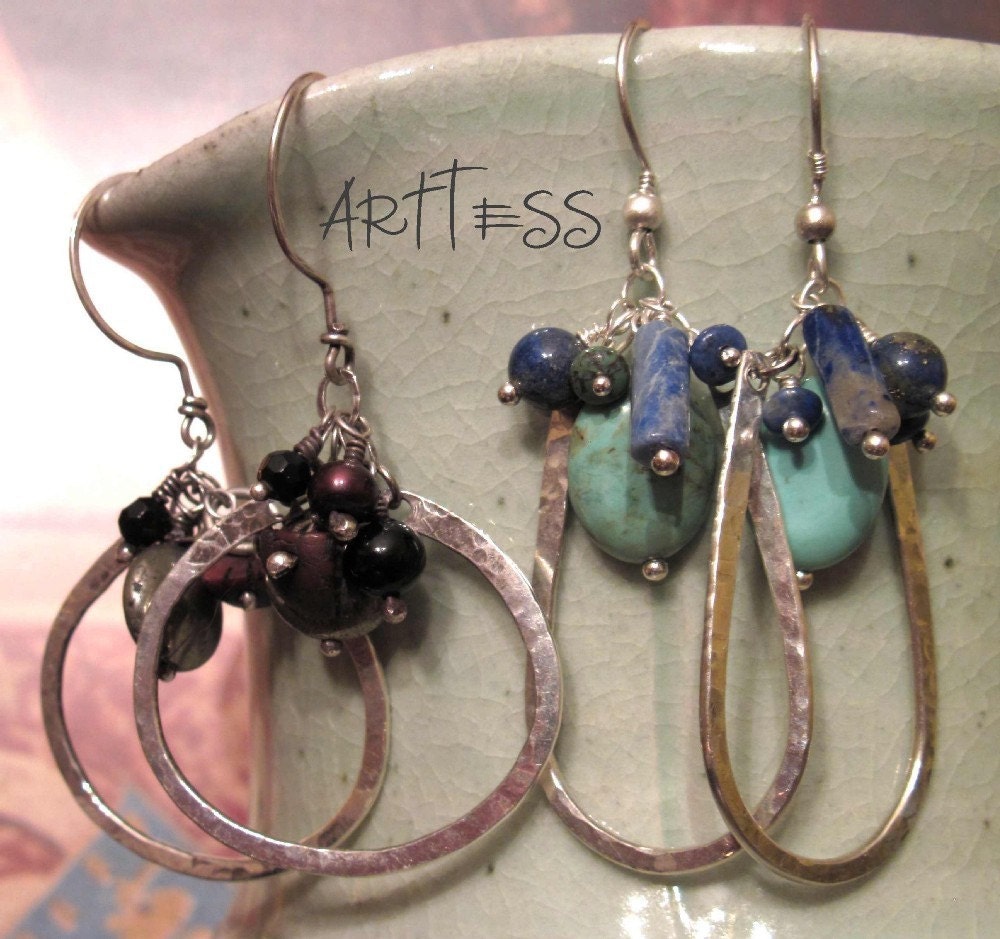 TUTORIAL Beaded Hammered Hoop Earrings