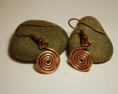 Recycled copper Swirl Earrings, 1/2 inch