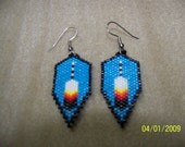 Instructions for making Small shield and feather brick stitch beaded earring PATTERN ONLY   )MODEL)  only