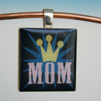ModJess---Scrabble Tile Pendant---ROCK MOM