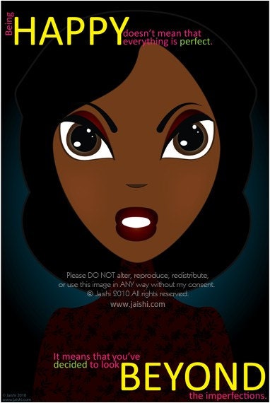 Big Eyed African American Art by Jaishi LARGE 13in x 19in