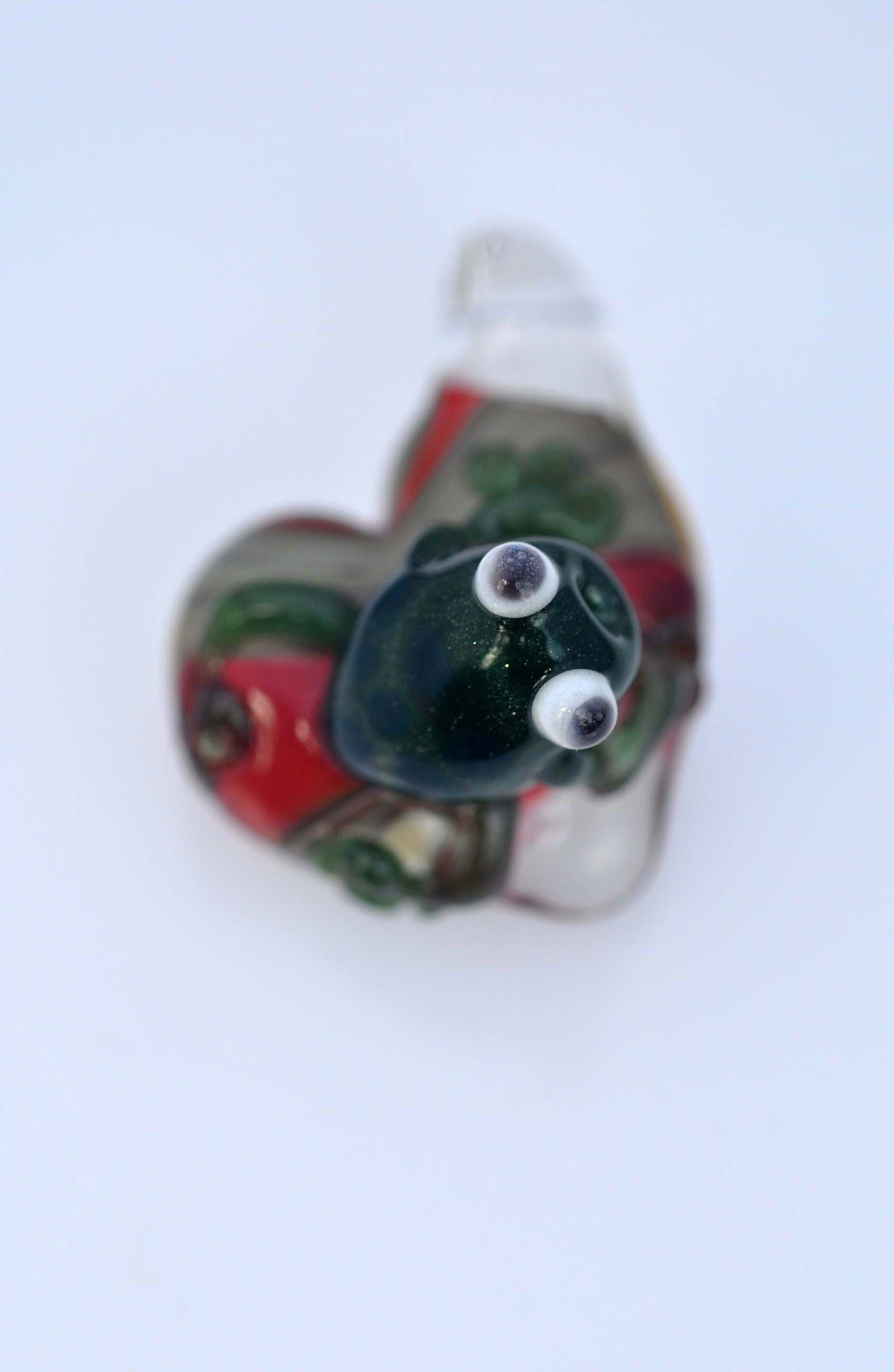Glass Frog On Heart - Pendant