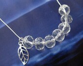 inspiration - sterling silver necklace with clear crystal faceted roundelles